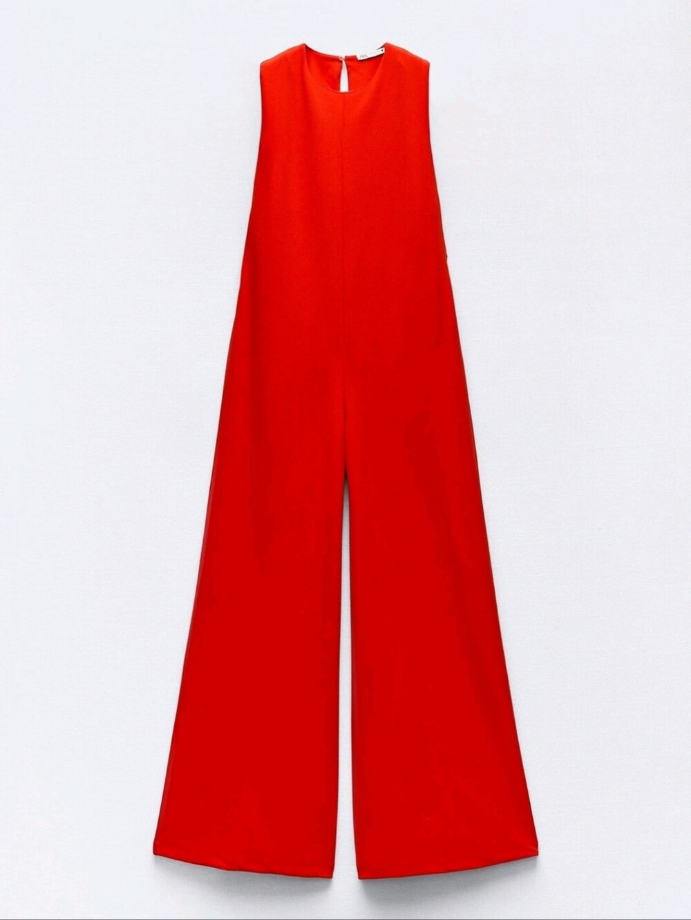 Zara NWTs Sleeveless Red Wide-Leg Jumpsuit - Picture 5 of 8